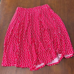 Lularoe skirt. Minnie Mouse red and white polka dot. Medium.